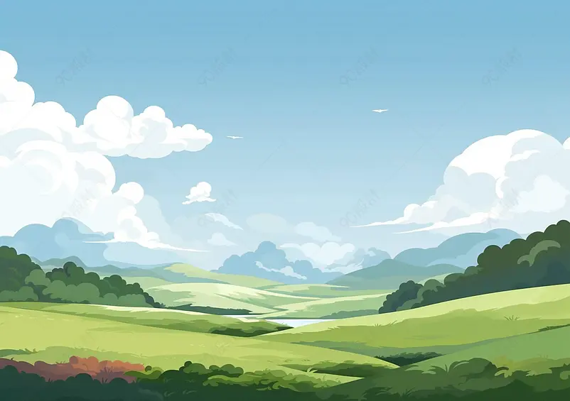自然景观背景，切割平面设计