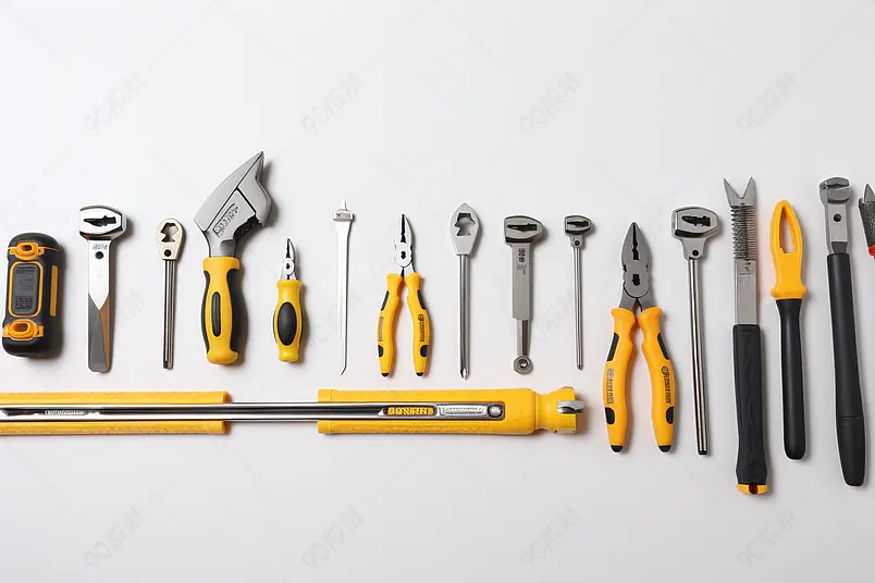 整齐排列的各种修理工具