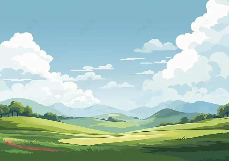 自然景观背景，切割平面设计