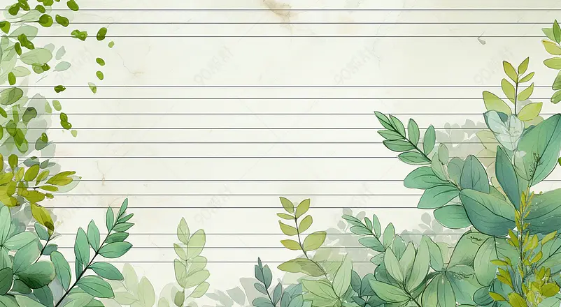 手绘花草素材背景小清新信纸
