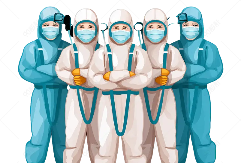 医院医护人员防护服人物插画
