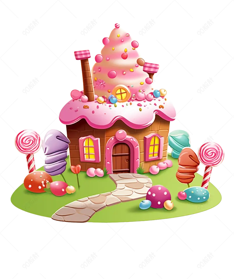 粉色冰淇淋糖果奶油蛋糕小屋