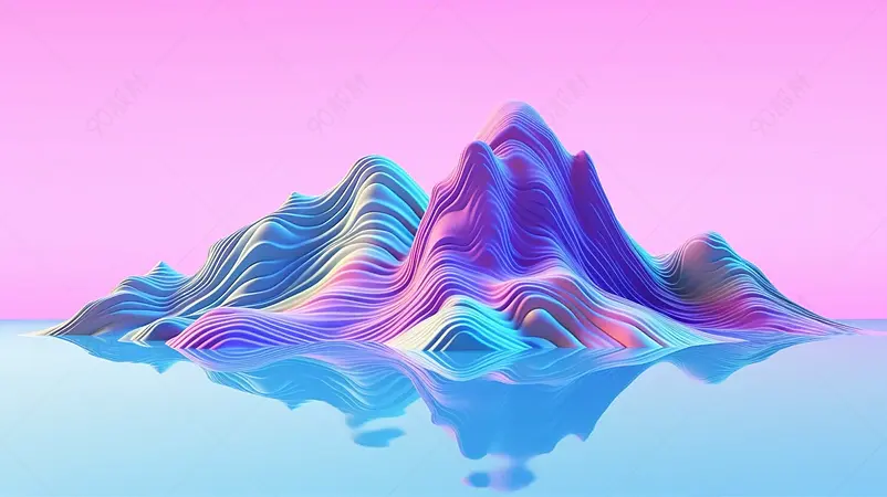多彩渐变的奇异山脉地形电脑壁纸