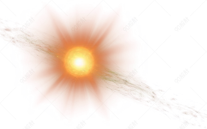 黄色镜头眩光光线效果元素