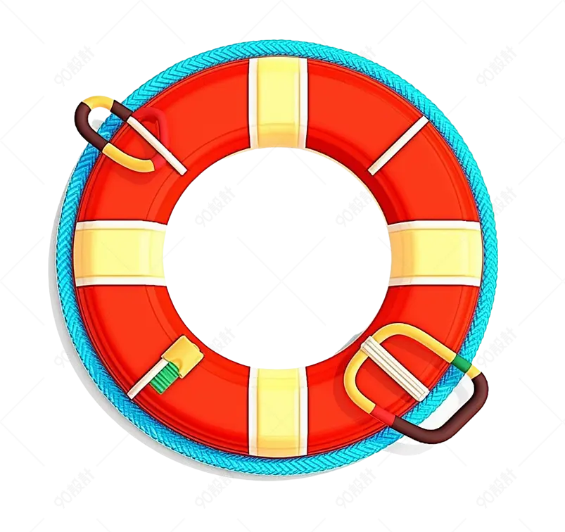夏季海边救生圈元素