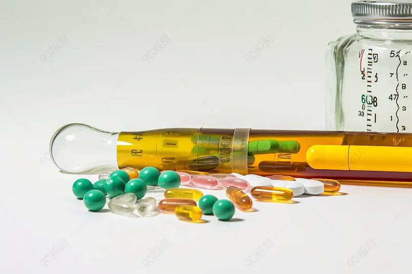 医疗药片胶囊药丸玻璃瓶子
