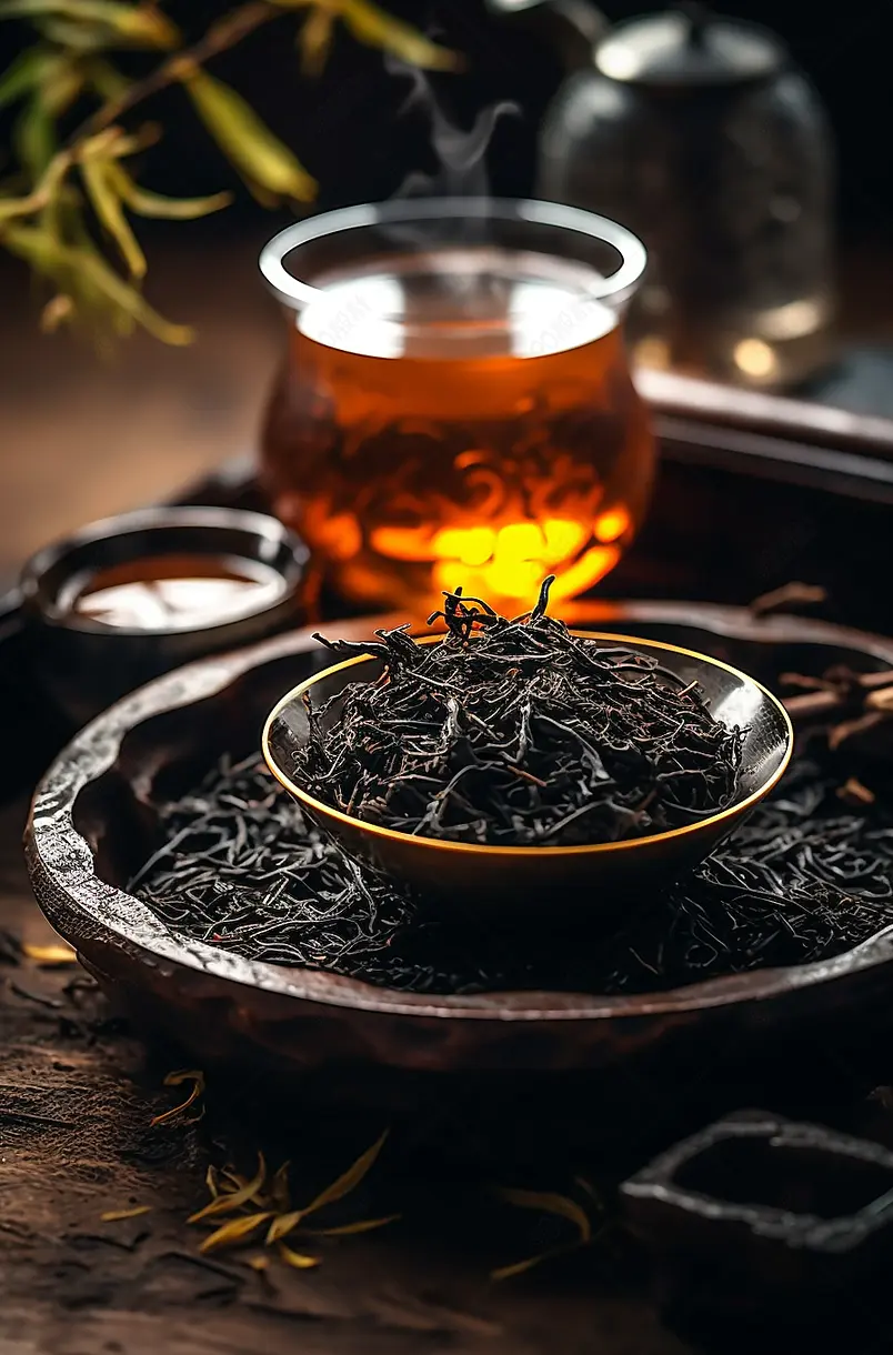 一杯茶和茶叶