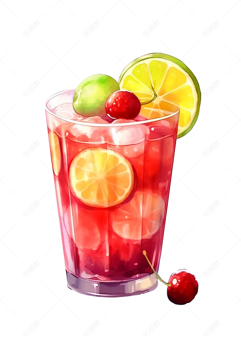 夏日饮品清爽柠檬茶元素