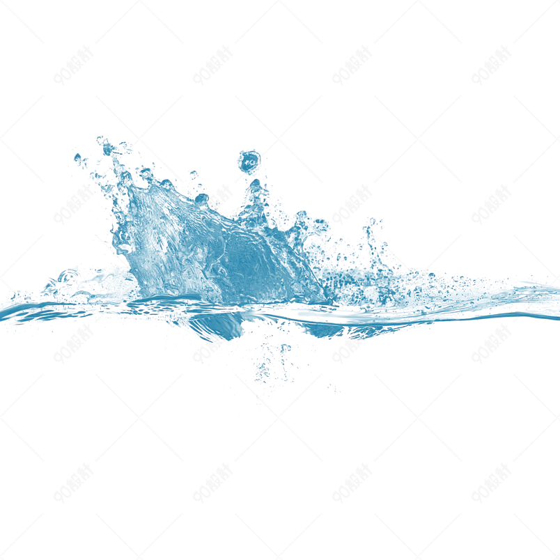 真实水花水飞溅效果水效果水浪蓝色水