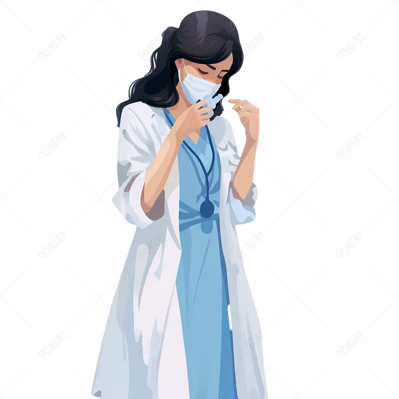 手绘白衣天使女护士女医生