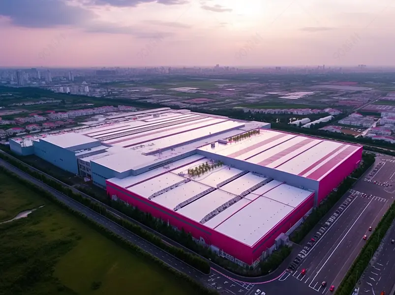 工业区汽车工厂实拍图