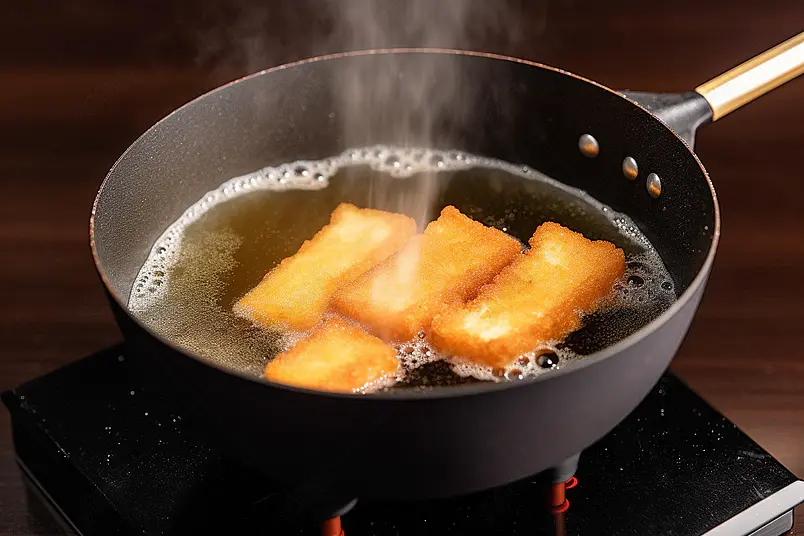 家庭版美食油炸食品煎炸豆腐