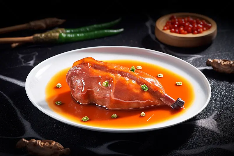 新鲜美味鸭腿肉卤味美食拍摄