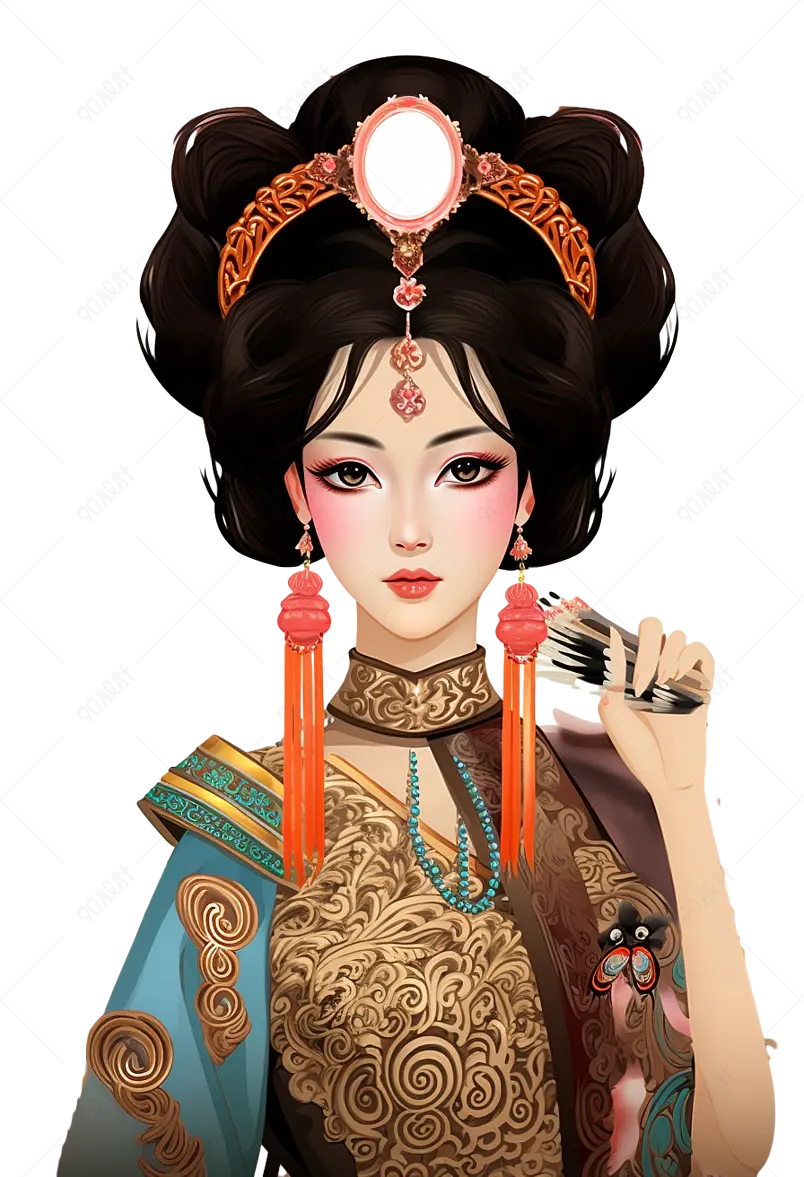 国粹京剧花旦人物元素设计