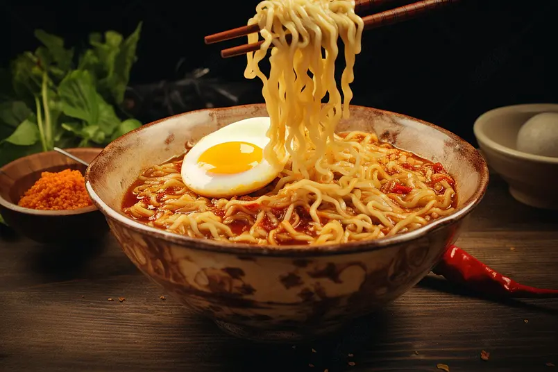 美味的香辣火鸡面