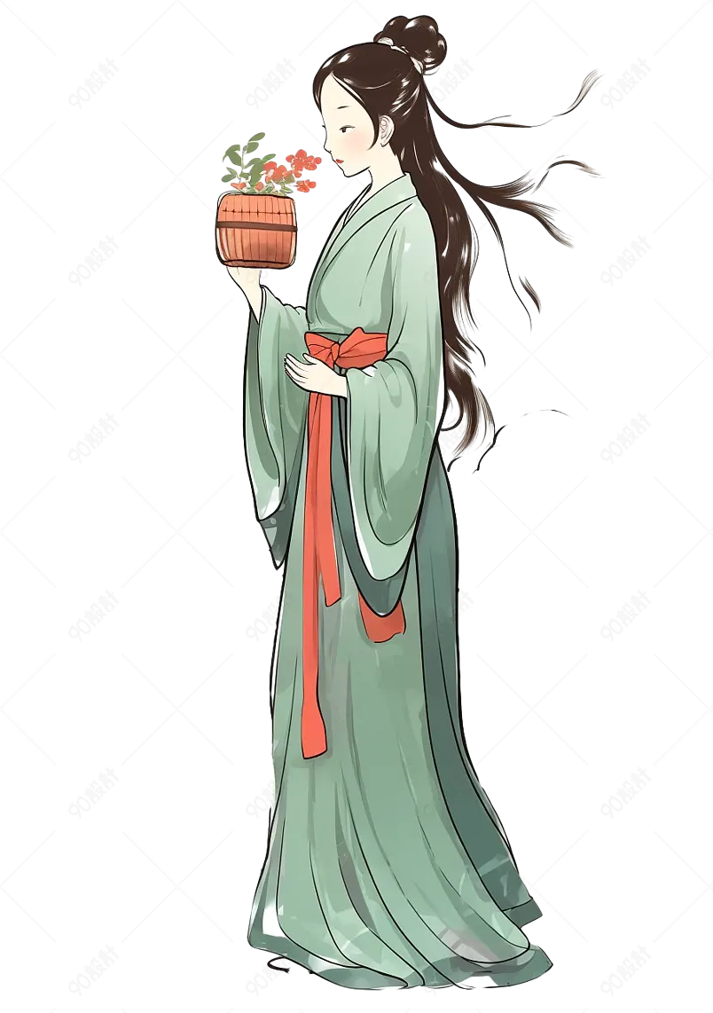 古代美女女人元素设计