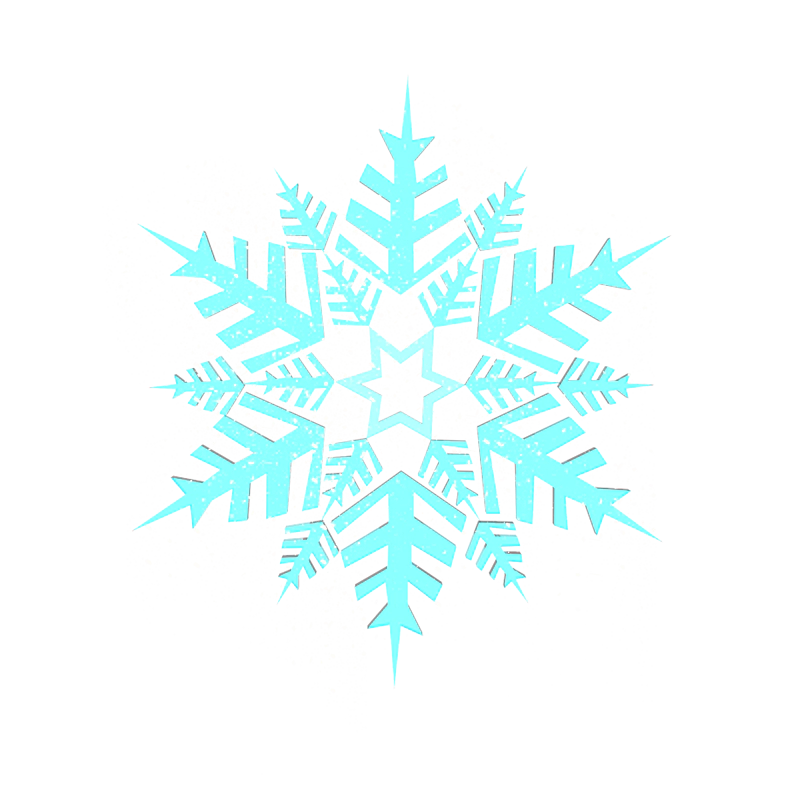 冬天立体雪花蓝色雪花冰晶免抠素材