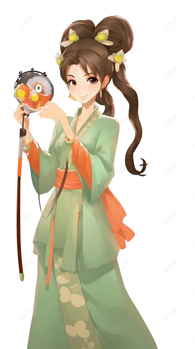 古代美女侍女元素设计