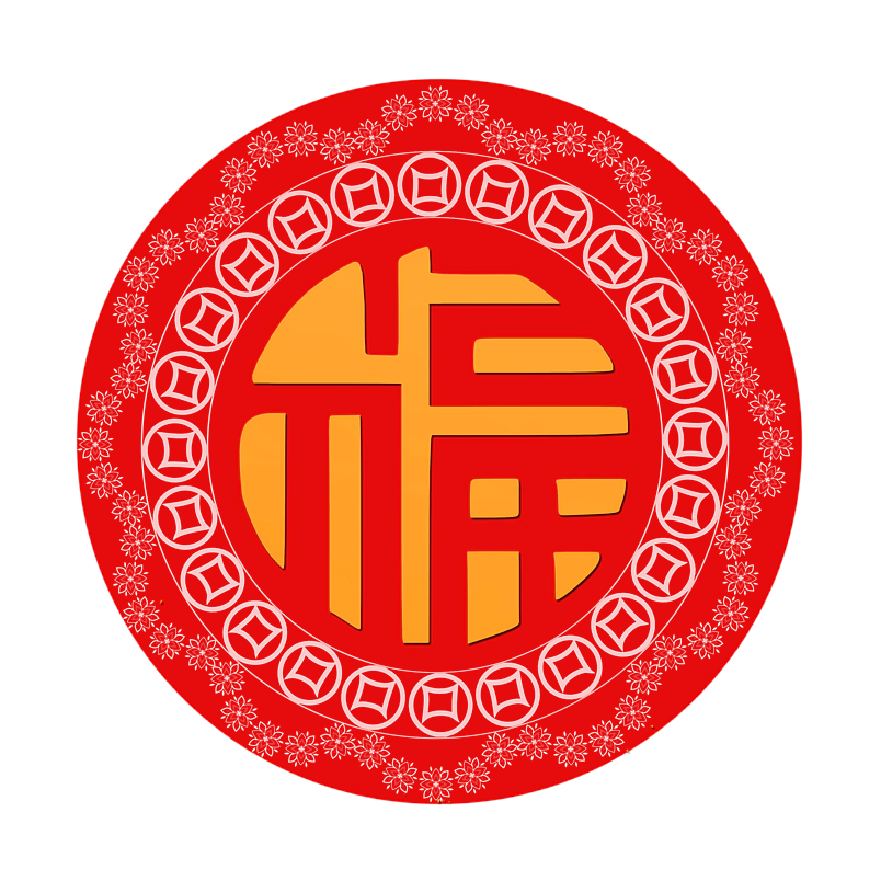 2021牛年新年红色剪纸窗花福字免抠素材