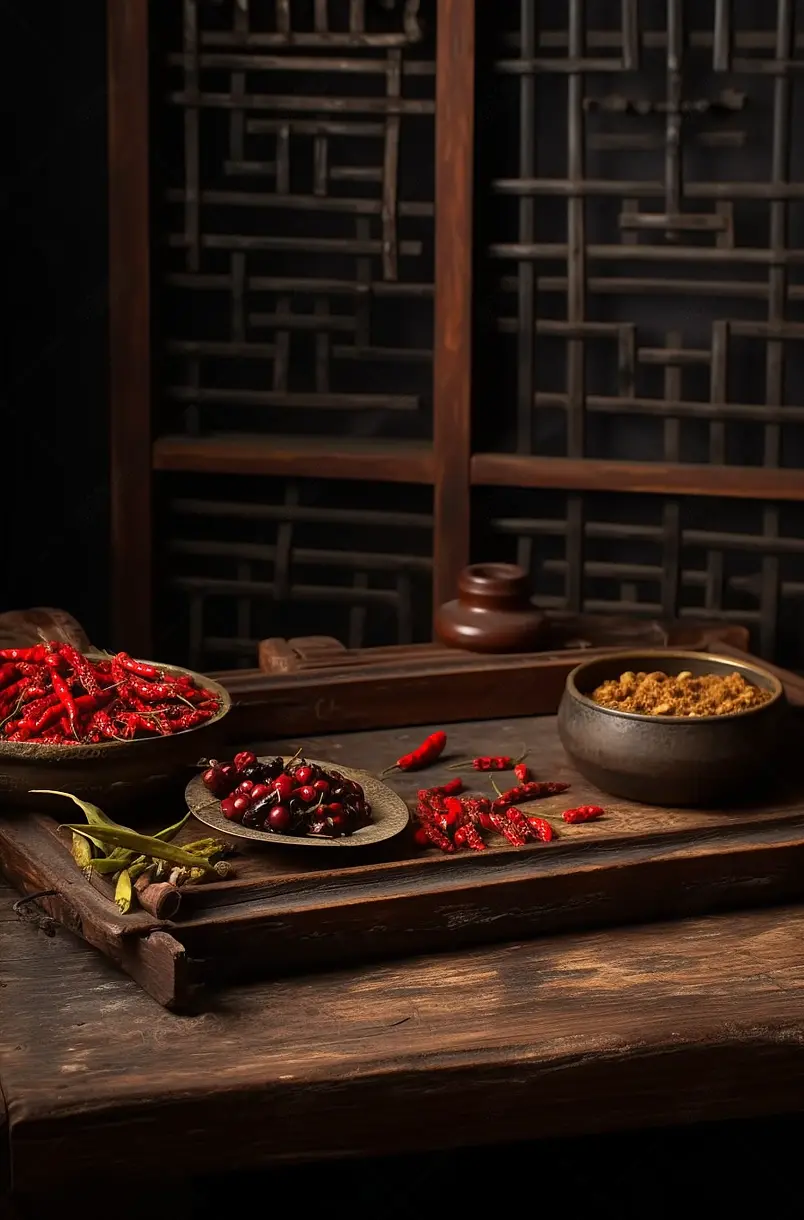 中国风电商美食背景