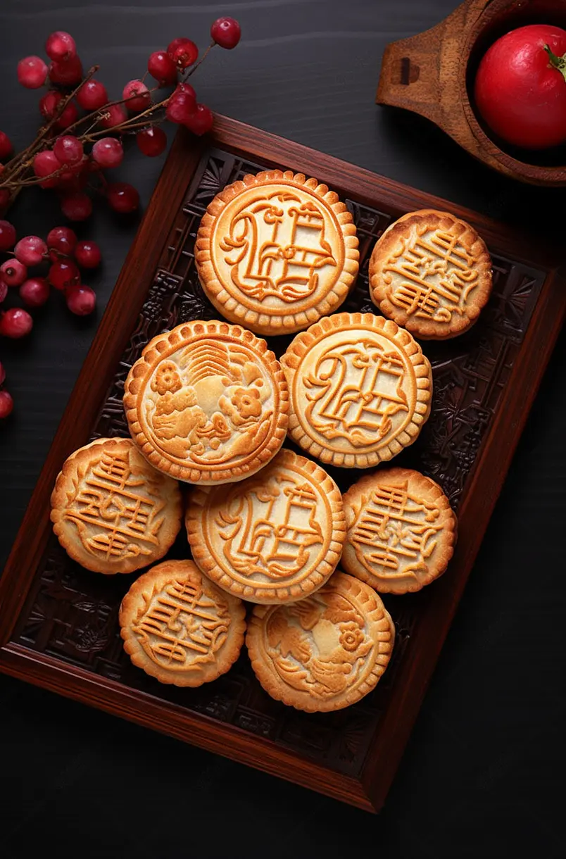 黑色背景,月饼,产品,创造力