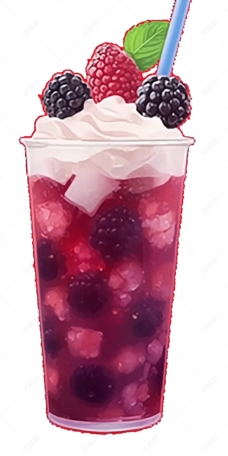 夏季凉爽桑葚树莓果茶冰饮