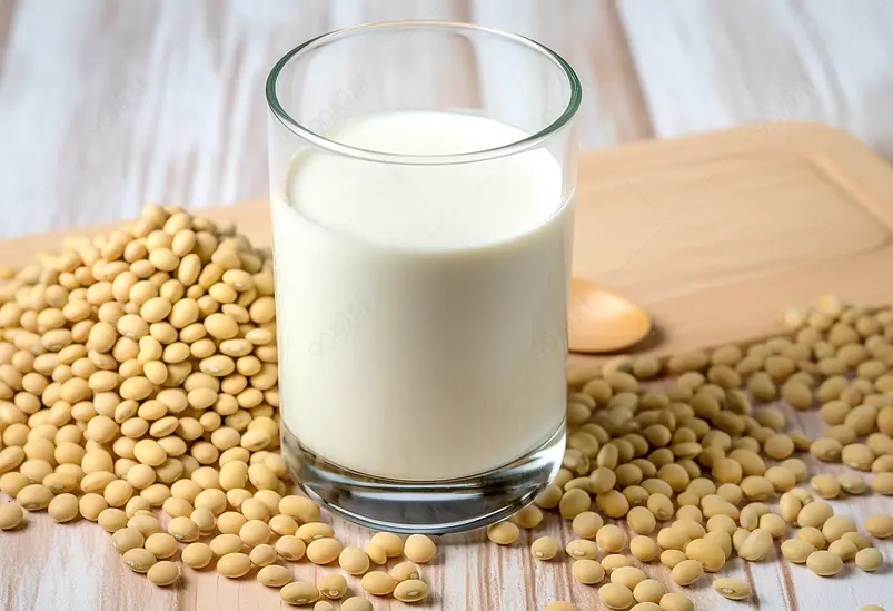 豆浆与黄豆高清食物特写摄影图