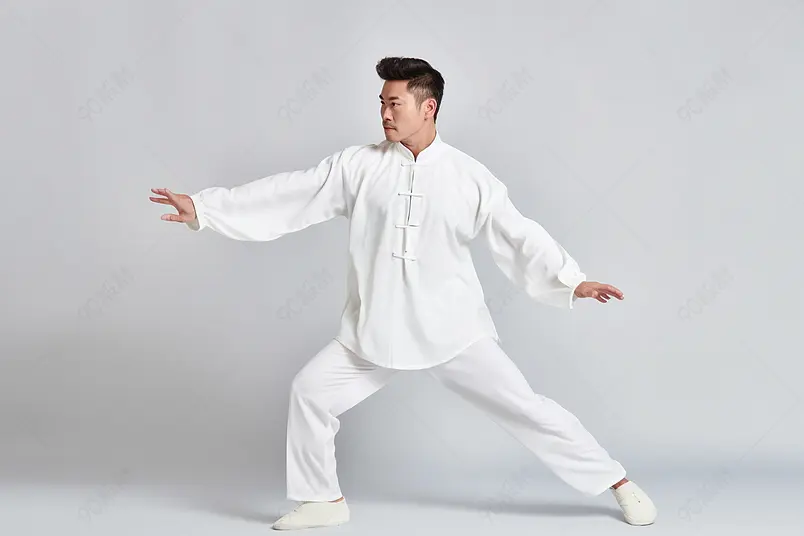中国风男性武打动作刚柔并济国潮运动
