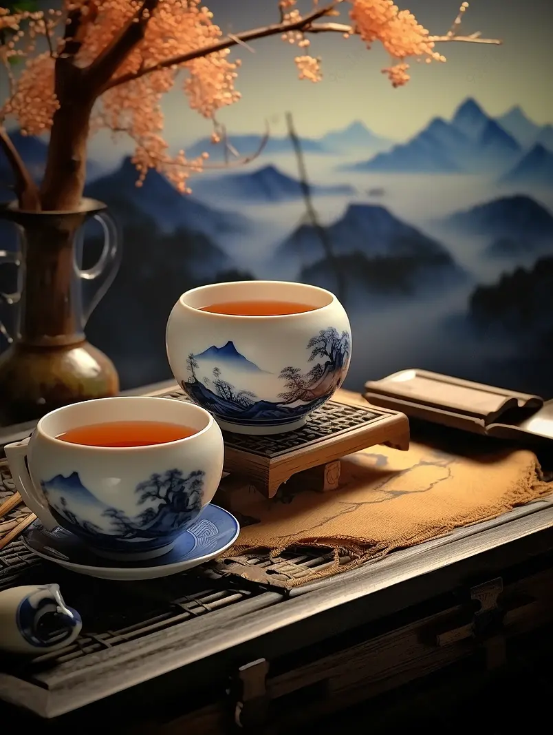 青花瓷茶壶