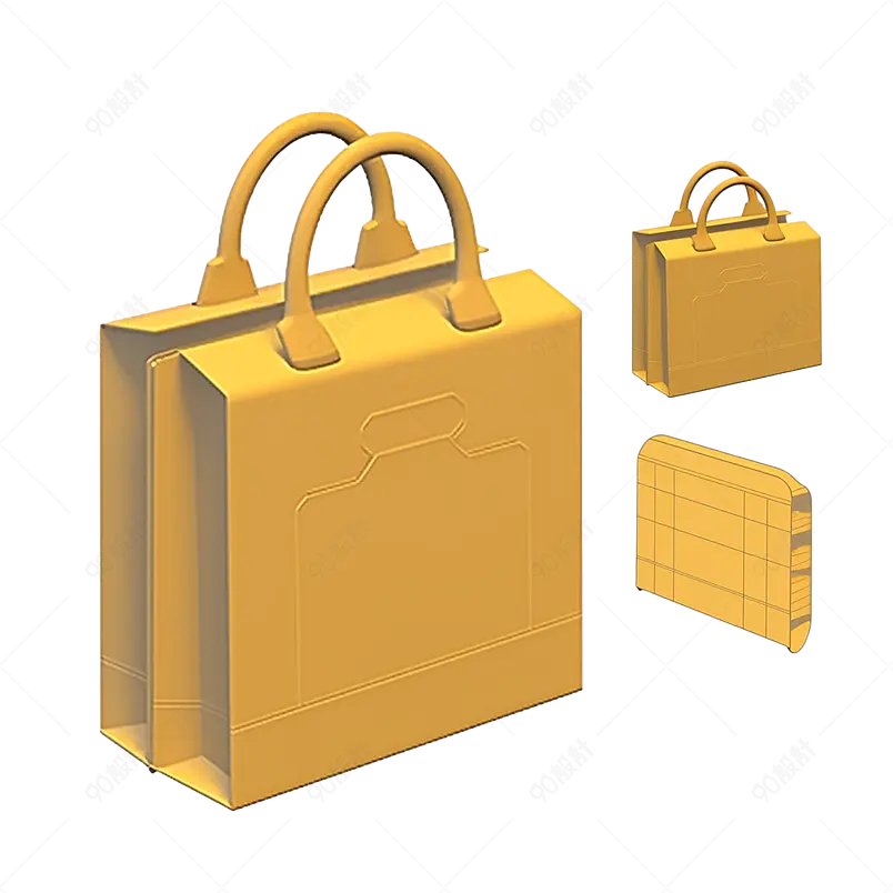 土黄色食品实物包装袋折叠包