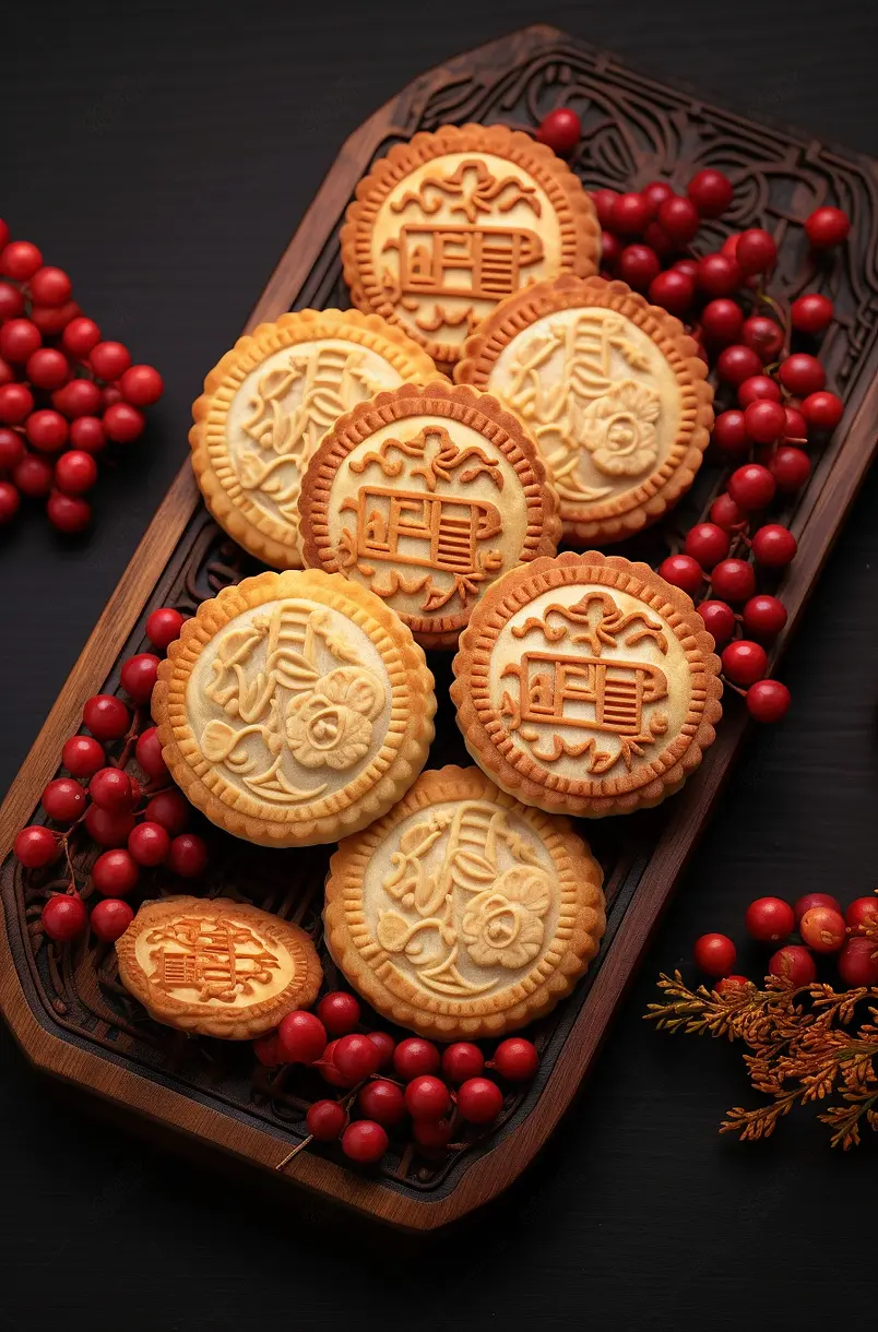 黑色背景,月饼,产品,创造力