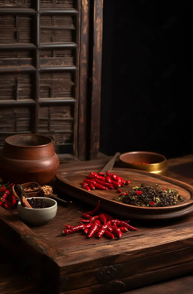 中国风电商美食背景