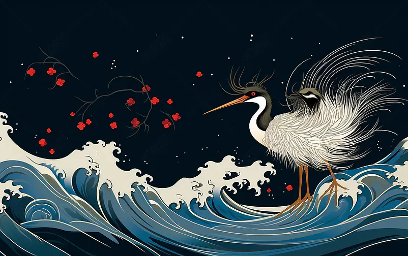  蓝色国潮风背景