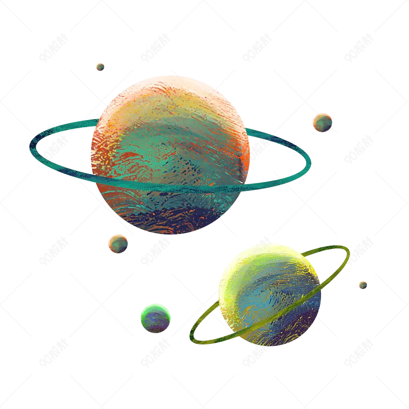 中国风卡通星球月亮月球插画元素