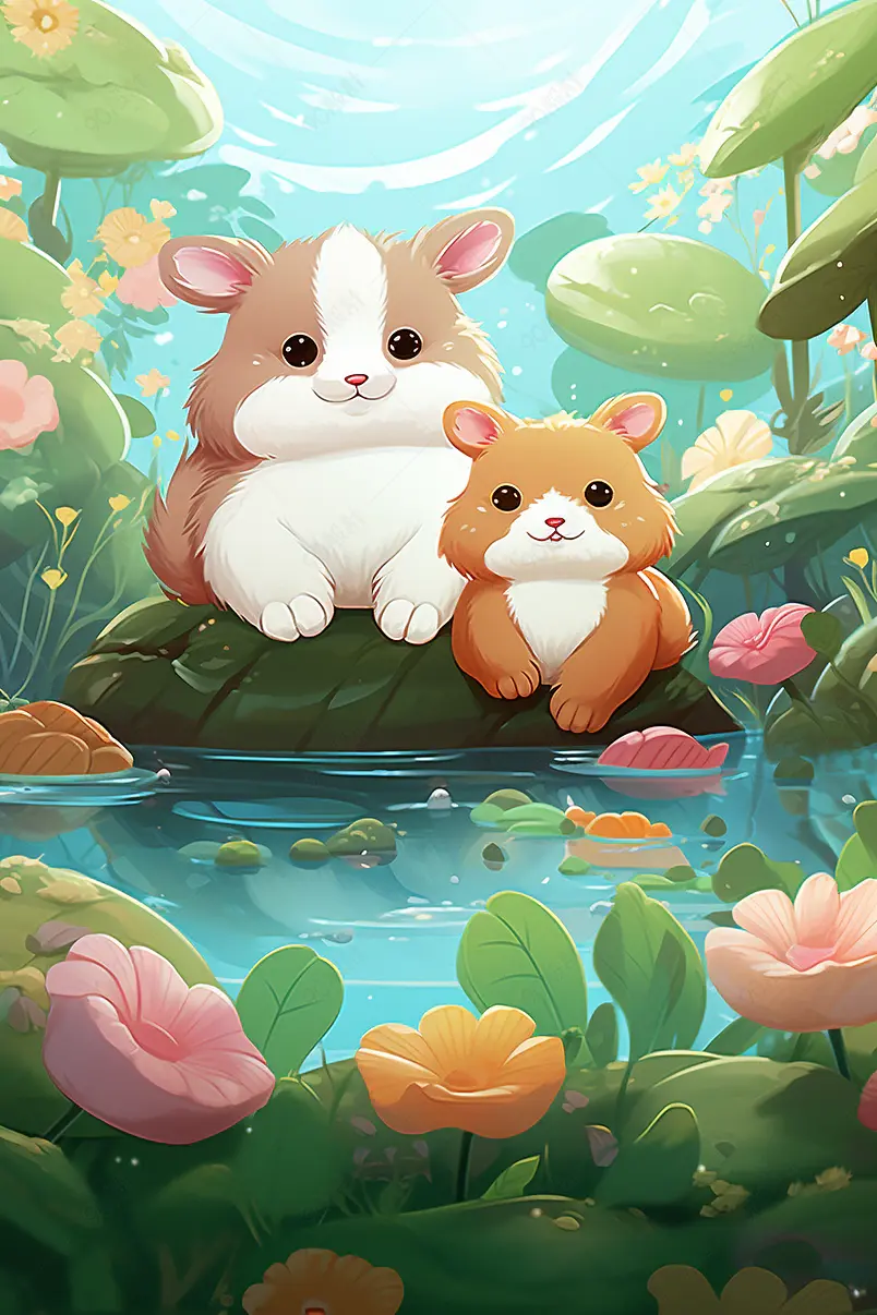 二十四节气清新夏季荔枝卡通插画