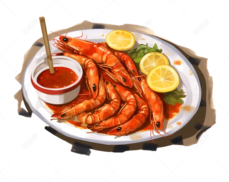 油焖大虾菜品元素设计