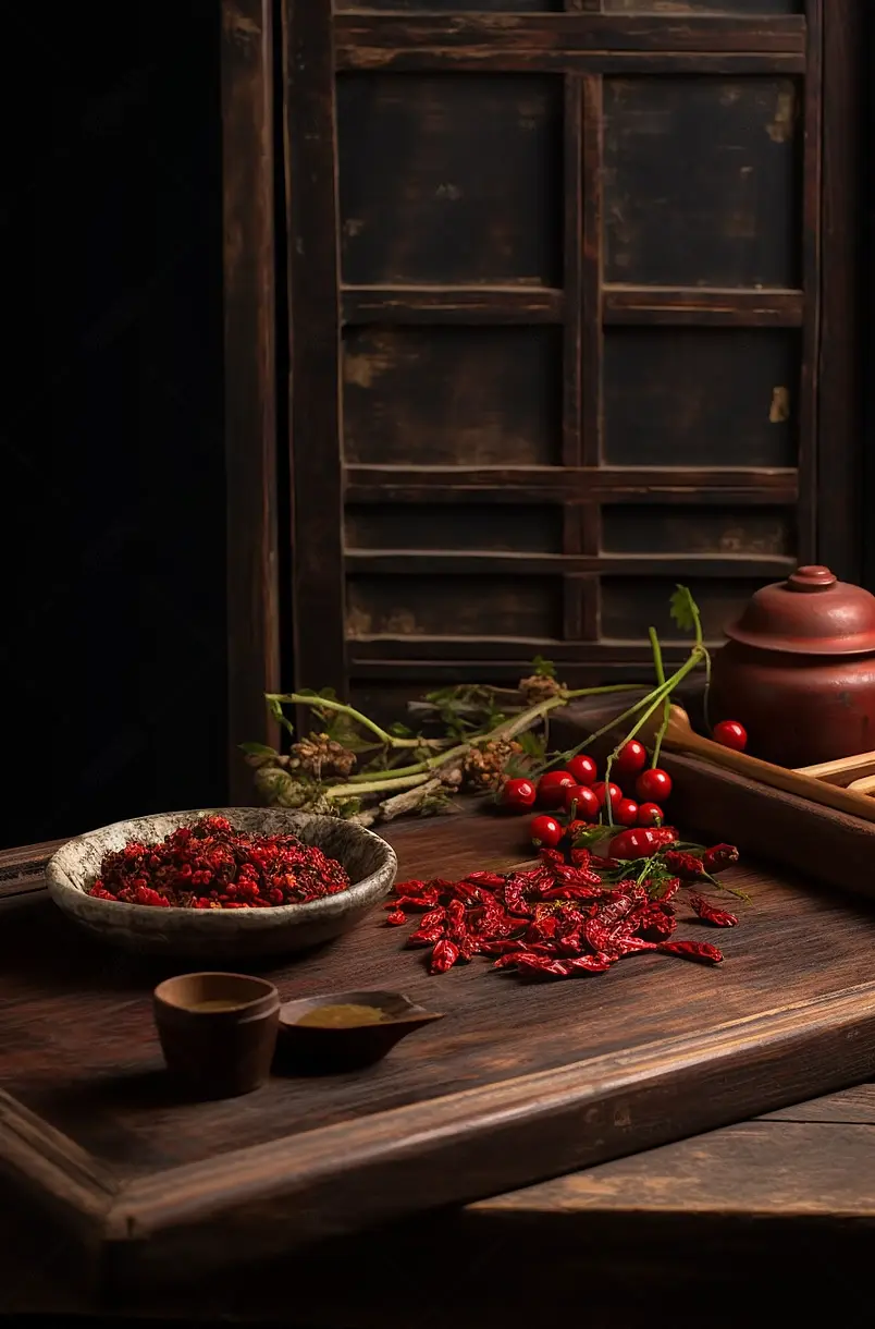 中国风电商美食背景