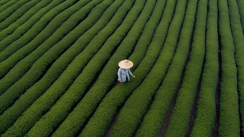 自然茶园茶叶采茶人采茶户外摄影茶园广告