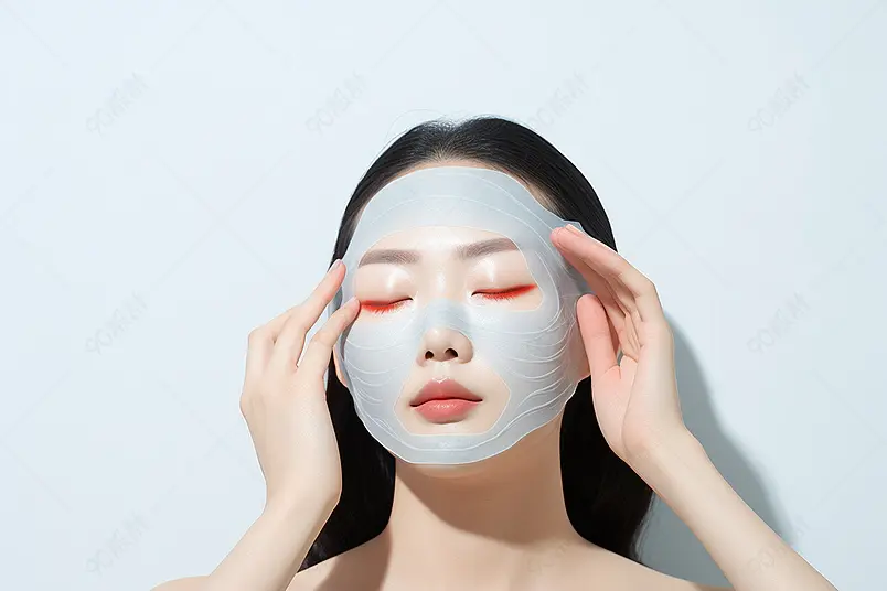 清晰的摄影图高清的图片海报设计背景广告设计素材元素敷面膜的精致女孩
