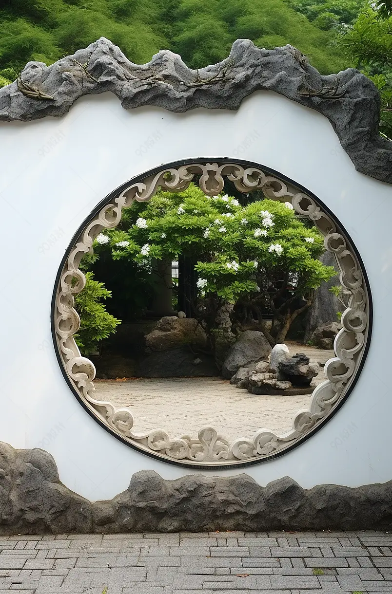 古典庭院拱门,中国元素,景观设计