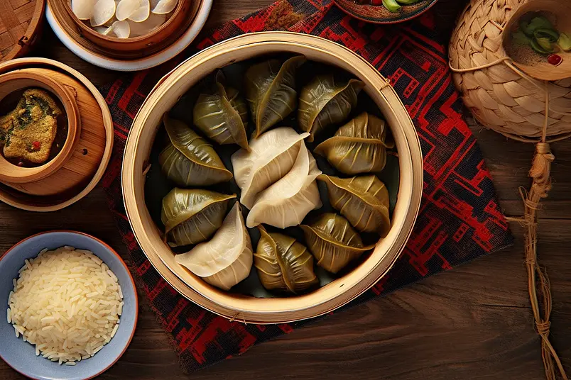 清晰的摄影图高清的图片电商产品拍摄美食美味食物木板上的端午节粽子
