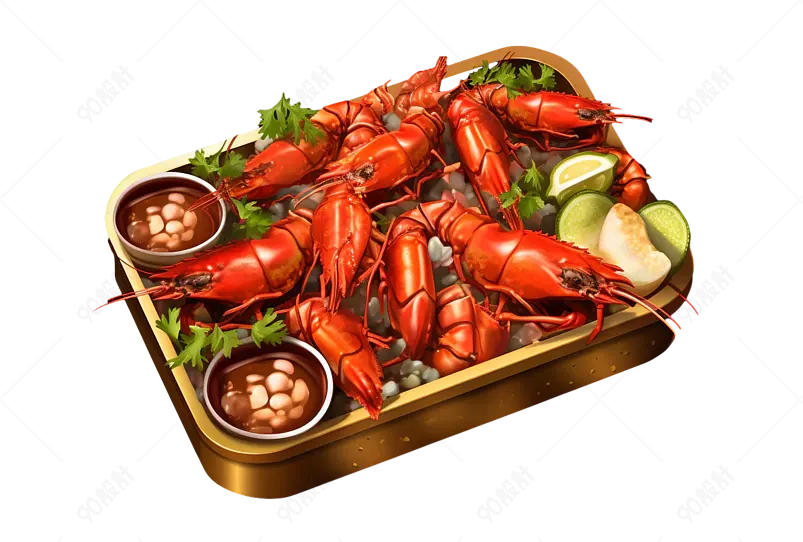 中餐小龙虾快餐元素设计