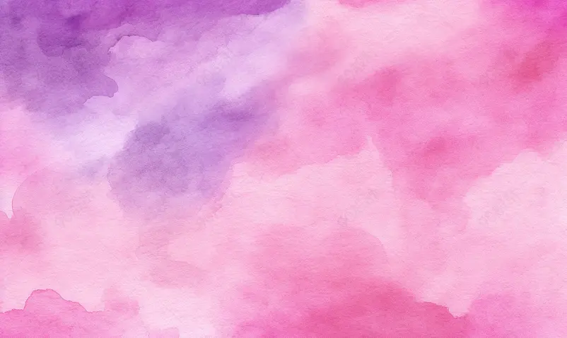 浪漫粉色少女心水彩纹理插画