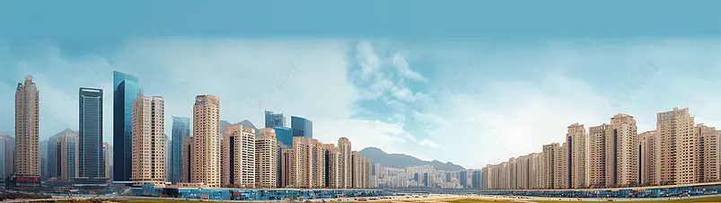广告设计素材元素城市建筑广场全景