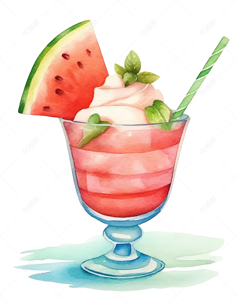 夏季凉爽饮品西瓜冰激凌冰沙