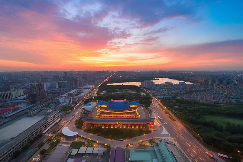 城墙中国风中式古建筑风景风光大气旅游风景区出游清晰的摄影图高清的图片海报设计背景广告设计素材元素天空城市夜影