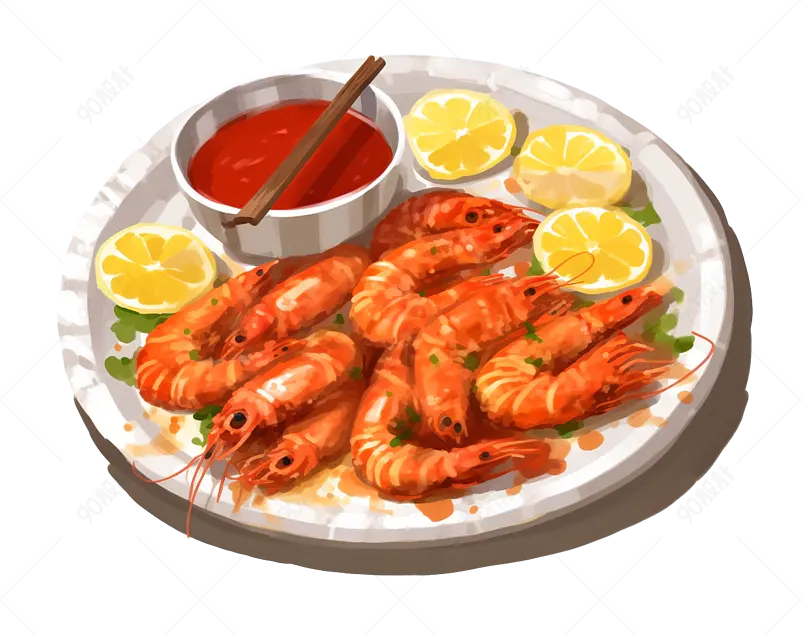 中餐油焖大虾元素设计