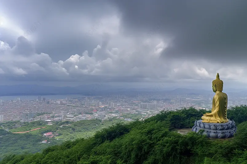 大佛寺少数民族佛楼的大佛摄影图