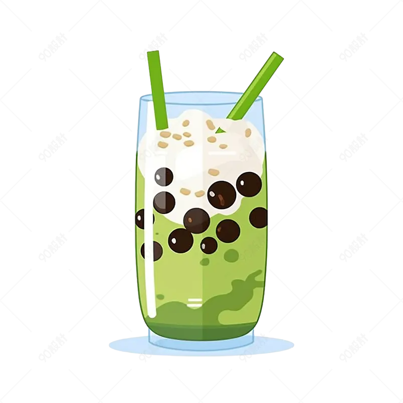 芝士奶盖抹茶口味珍珠奶茶