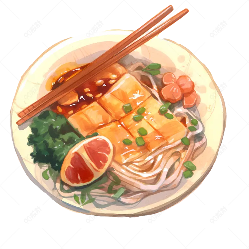 卡通挂面汤面元素设计